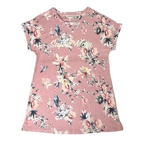 NWT Dearfoams Women’s Super Mom Mauve Pink Sleep Dress Nightgown Size Large